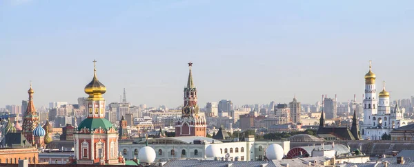 Moskova Nın Merkezinin Panoramik Görüntüsü Rusya — Stok fotoğraf