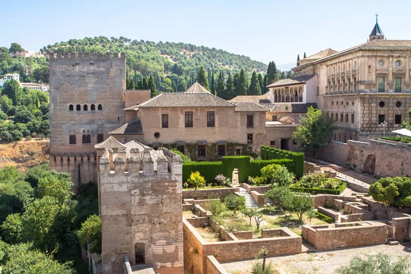 Panorama Van Het Andalusische Fort Alhambra Ten Tijde Van Het — Stockfoto