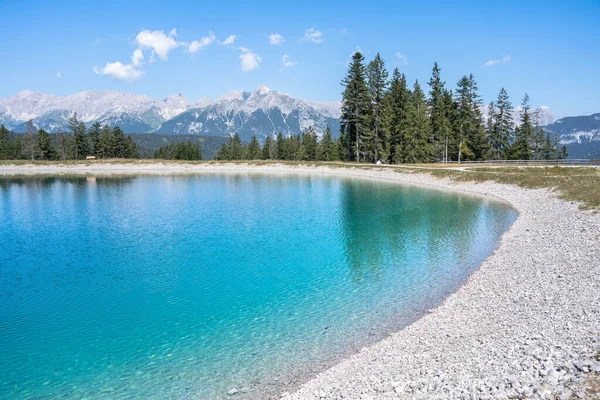 Bergssjö Speicherteich Gschwandtkopf Seefeld Tyrolen Österrike — Stockfoto