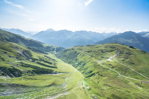 Idylliczny Letni Krajobraz Alpach Austriackich Saint Anton Tyrol — Zdjęcie stockowe