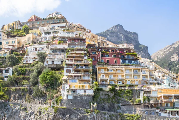 Vista Panorâmica Para Edifícios Cidade Positano Costa Amalfitana Itália — Fotografia de Stock