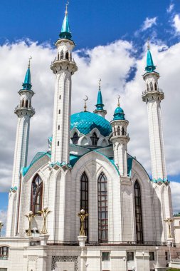 Kazan, Tataristan, Rusya 'daki Kul-Sharif-Camii manzarası