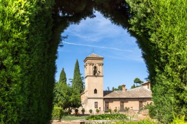 San Francisco çan kulesi manastırı Alhambra, Endülüs, Granada, İspanya