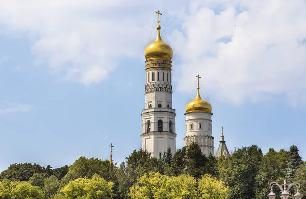 Storslagen Utsikt Vacker Solnedgång Kyrkan Komplexet Moskva Kreml Ryssland — Stockfoto