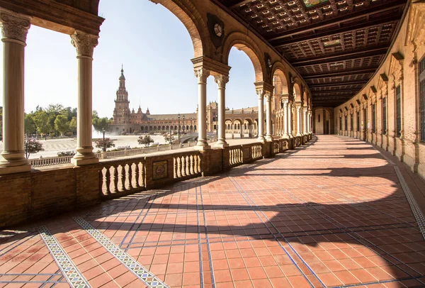 Prachtige Arcades Het Centrale Plein Van Sevilla Plaza Espana Andalusië — Stockfoto