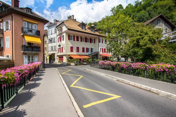 Architektura Budov Montreux Švýcarsko — Stock fotografie