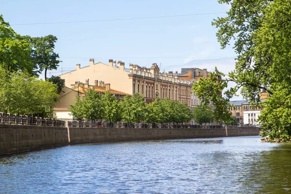 View Beautiful Buildings Waterfront Petersburg Summer Day Russia — стокове фото