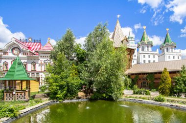 Izmailovsky Kremlin Moskova, Rusya 'da geleneksel Rus tarzında