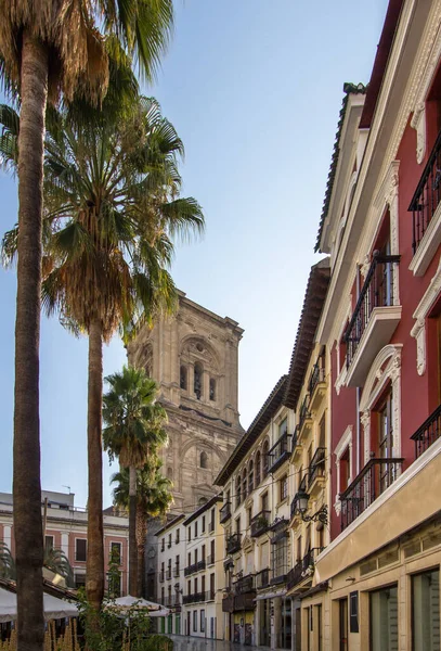 Gevels Van Oude Gebouwen Straten Van Granada Andalusië Spanje — Stockfoto