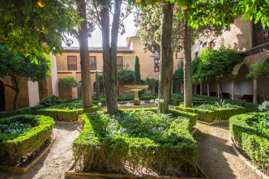 Mirador de Daraxa - en büyük bahçe - Alhambra, Granada, İspanya
