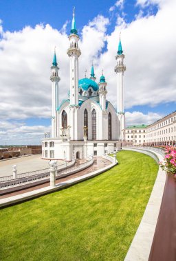 Kazan, Tataristan, Rusya 'daki Kul-Sharif-Camii manzarası