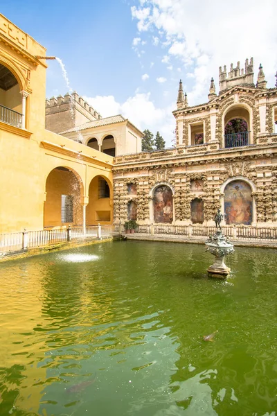 Palazzo Reale Spagnolo Giardini Real Alcazar Siviglia Andalusia Spagna — Foto Stock