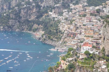 Beautiful view of the city and bay of Positano, Amalfi coastline, Italy