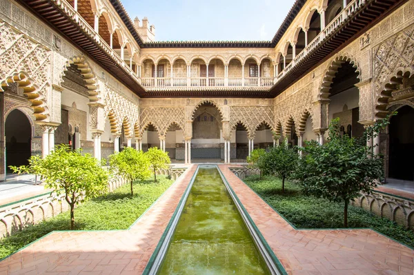 Spanya Nın Seville Kraliyet Sarayı Ndaki Teras Las Doncellas Sakin — Stok fotoğraf