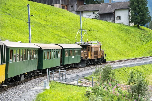 Famoso Tren Vapor Histórico Entre Davos Filisur Suiza —  Fotos de Stock