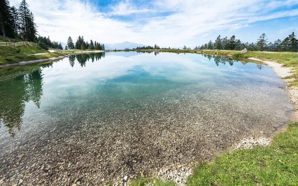 Mountain Lake Speicherteich Gschwandtkopf Seefeld Tirol Austria — Stock Photo, Image