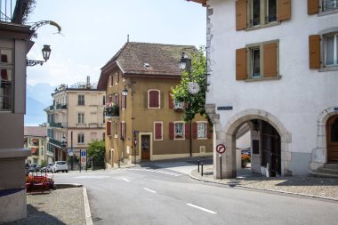 Building architecture in Montreux, Switzerland