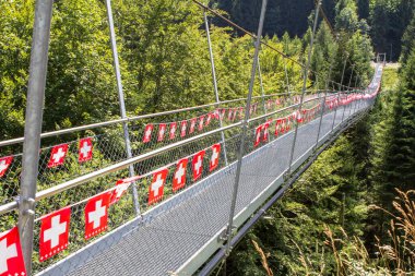 İsviçre, Torgon 'daki ünlü asma köprü.