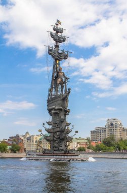 Rus Çarı Büyük Peter 'ın Moskova nehri üzerindeki anıtı, Rusya