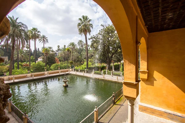 Koninklijk Paleis Van Spanje Real Alcazar Gardens Sevilla Andalusië Spanje — Stockfoto