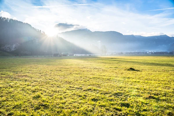 Vroege Ochtend Het Alpendal — Stockfoto