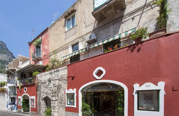 Positano Şehrindeki Mağazaya Giriş Amalfi Sahili Talya — Stok fotoğraf