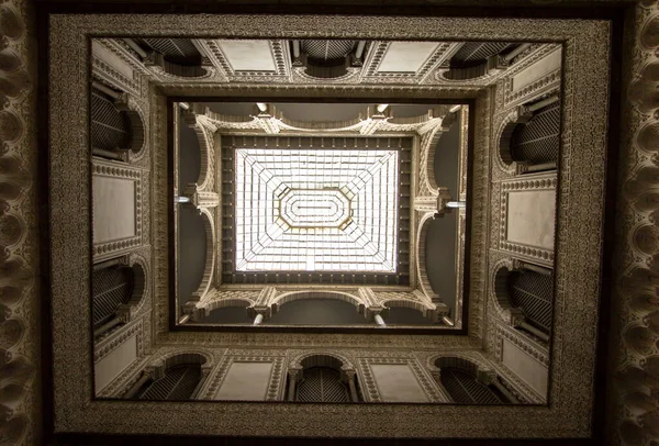 Teto Vidro Parte Interior Pátio Las Munecas Real Alcazar Palácio — Fotografia de Stock
