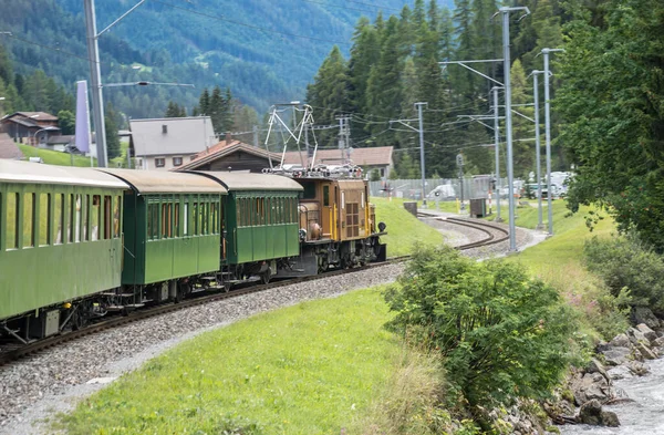 Famoso Tren Vapor Histórico Entre Davos Filisur Suiza —  Fotos de Stock