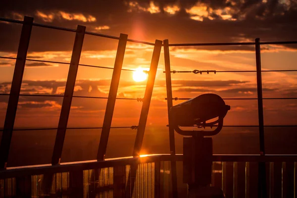 Flygfoto Över Moskva Stad Vid Solnedgången Från Observationsplattformen För Businesscentret — Stockfoto