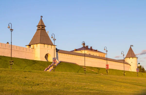 Widok Południowo Zachodnią Wieżę Kremla Kazańskiego Tatarstan Rosja — Zdjęcie stockowe