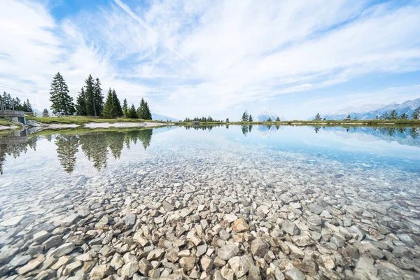 Mountain Lake Speicherteich Gschwandtkopf Seefeld Tirol Austria — 스톡 사진