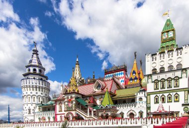 Izmailovsky Kremlin Moskova, Rusya 'da geleneksel Rus tarzında