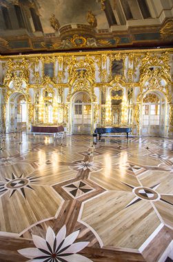 Catherine Sarayı 'nın eski kraliyet konutu, Tsarskoye Selo, St Petersburg, Rusya
