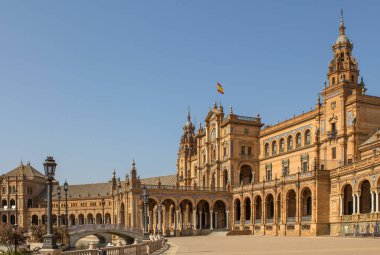 Seville Plaza de Espana 'nın merkez meydanı, Endülüs, İspanya