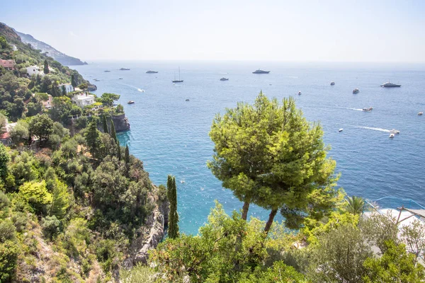 Ovanifrån Kusten Och Bukten Positano Amalfikusten Italien — Stockfoto