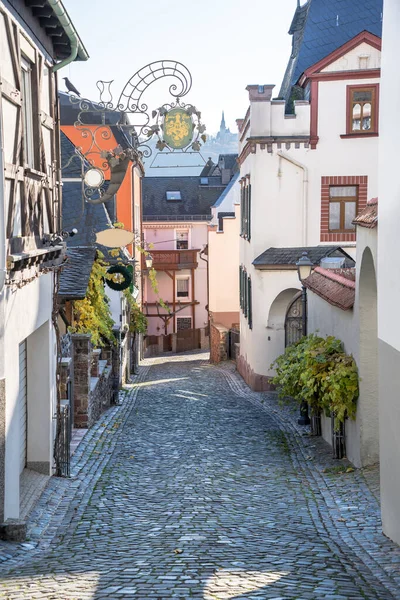 Zabytkowa Dzielnica Starej Architektury Rudesheim Niemcy — Zdjęcie stockowe