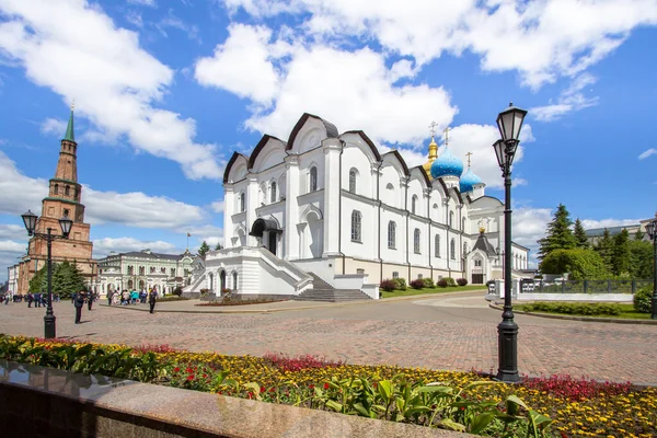 Vista Catedral Anunciação Torre Soyembika Kazan Tatarstan Rússia — Fotografia de Stock