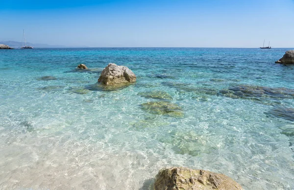 Limpar Incrível Azul Colorido Água Mar Golfo Orosei Sardenha Itália — Fotografia de Stock