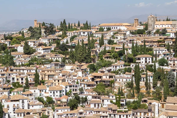 Панорама Історичного Міста Гранада Фортеці Альгамбра Андалусія Іспанія — стокове фото