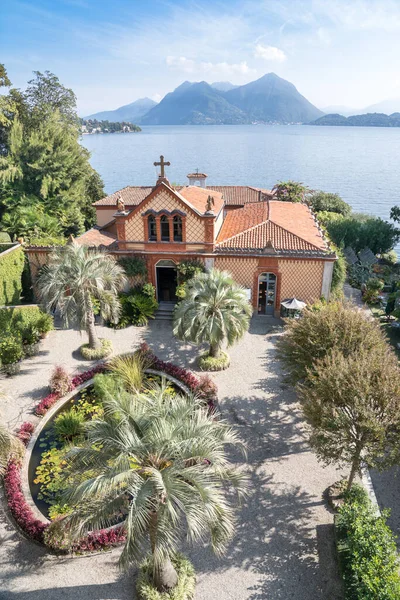 Vista Del Lago Maggiore Desde Palacio Borromee Isola Madre Italia — Foto de Stock