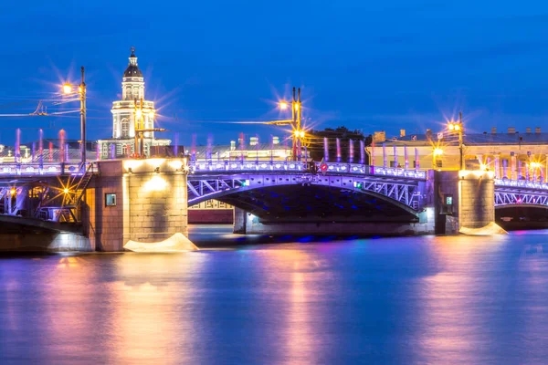 Vista Noturna São Petersburgo Rússia — Fotografia de Stock