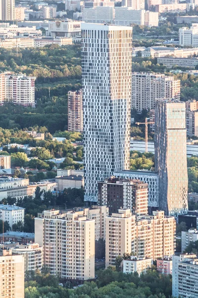 Top Uitzicht Stad Moskou Voor Zonsondergang Rusland — Stockfoto