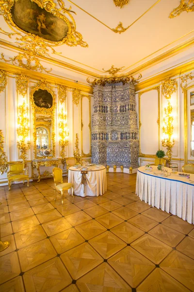 Antigua Residencia Real Del Palacio Catalina Tsarskoye Selo San Petersburgo — Foto de Stock