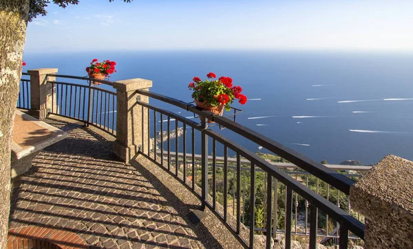 Flower Pot Viewpoint Amalfi Coast View Pogerola Village Italy — Stock Photo, Image