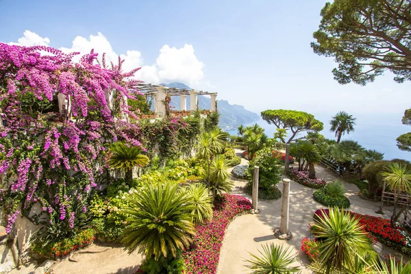 Superbes Jardins Villa Rufolo Sur Côte Amalfitaine Ravello Italie — Photo