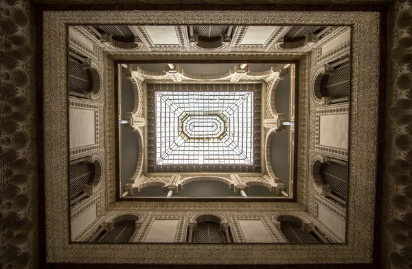 Glass Ceiling Part Interior Patio Las Munecas Real Alcazar Royal — Stock Photo, Image