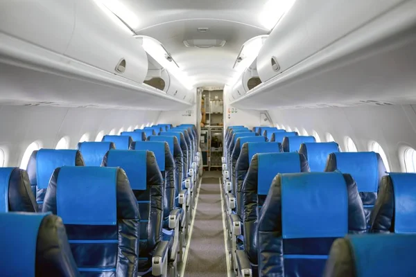 Angle shot of an airplane corridor — Stock Photo, Image