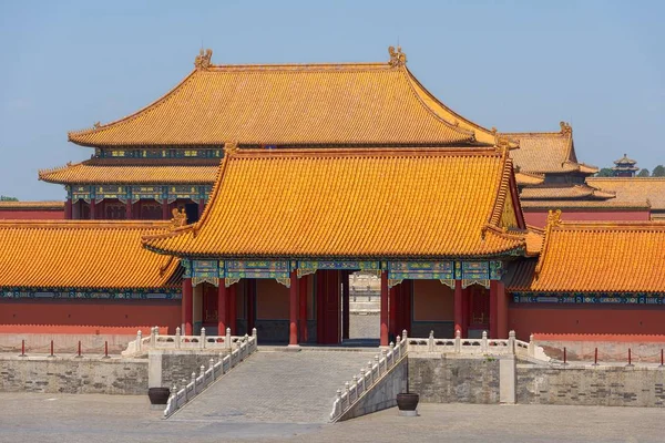 Traditional Chinese building under blue sky