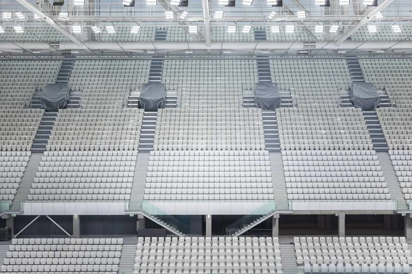 White seats in the large stadium — Stock Photo, Image