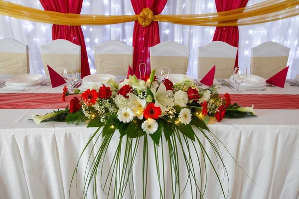 Large dining hall with tables set up